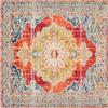 VARIKASHOM Tappeto Quadrato,Orange,90 x 90 cm, Colorate decorazioni floreali invecchiate rosse, arancioni e blu,Tappeti Casa Decorazione Soggiorno Sala Camera da Letto Cameretta,
