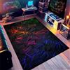 PEIHUODAN Tappeto Gaming Pavimento, Tappeto Camera Da Letto Ragazzo, Stampa 3D Geometrica Neon, Tappeto Cameretta Bambino Bambini, Decorazione della Camera Gamer Morbido Carpet Flanella (colore,120x180cm)