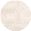 TESSO LIVING Tappeto a pelo corto, corridori, soggiorno, geometrico bohémien Bianco - Ø200 cm (rotondo) - Tappeto moderno super morbido