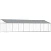 vidaXL Gabbia Cani con Tetto e Porta Grigia 8x2x2 m in Acciaio Zincato, Gabbia per Cani con Tetto, Cuccia per Cani, Box per Cani