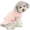 SELMAI Camicie per Cani di Piccola Taglia Strisce Moda Senza Manica Confortevole Cotone Morbido Magliette per Chihuahua Vestiti Abiti Maglietta per Gatti Abbigliamento T Shirt Cane Estate Rosa M