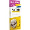 AdTab Compresse masticabili per cani di piccola taglia da 2,5 a 5,5 kg contro pulci e zecche