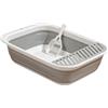 FytStycale Vaschetta Igienica Semi-Chiusa Pieghevole, Pedana Raccogli Sabbia, Lettiera Gatto per Proprietari di Gatti, Viaggio, Casa, Appartamenti Piccoli, Grigio, S