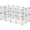 EUGAD Recinto per Coniglio da Interno, DIY Recinzione Libera con 24 Pannelli a Rete Metallici, Recinto per Animali Piccoli, Gabbia per Conigli Porcellino d'India Criceti Cuccioli 145x72x72cm Nero