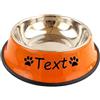 JFS Ciotola Personalizzata per Cani o Gatti in Acciaio Inossidabile - per Acqua e Cibo, Rosa o Arancione - Carina