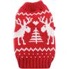 Deggodech Cucciolo di Cane Maglia Maglione con Renna di Natale Design Vestiti Invernale per Animali Domestici Cane Gatto Maglieria Costume Caldo Inverno Cappotto Rosso & Bianco (M)