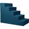 MG Design Scaletta per Cani 5 Gradini in Blu - telaio in legno stabile, salita delicata per divano e letto, leggera e facile da spostare, per cani e gatti