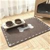 Mateju Tappetino Cibo Cane, Impronte di Cane Tappetino Ciotola per Cani e Gatti, Lettiera Gatto Antiscivolo per l'alimentazione degli Animali Domestici (D Marrone,40x60cm)