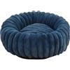 Mateju Cuccia Cane Ciambella, Lettino Gatto Cane Interno in Peluche Morbida Letto Gatto Stile Righe Cuccia per Animali Domestici con Fondo Antiscivolo per Piccolo e Media (Blu scuro,50cm)