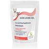 Healthy Mood Olio di fegato di merluzzo 550 mg per animali domestici con vitamina A e vitamina D3 Omega 3 Epa Dha olio di pesce 30 Capsules - Cassetta delle lettere Amichevole - petrition per cani e gatti