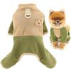 SMALLLEE_LUCKY_STORE Pigiama per cani in pile fuzzy per cani di taglia extra piccola tuta per cuccioli a blocchi di colore con anello a D accogliente maglione caldo inverno autunno pullover a quattro