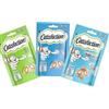 Generico Snack Per Gatti Catisfactions, snack per gatti adulti e cuccioli di tutte le taglie e razze, gusto pesce Tonno,Salmone e Frutti di Mare | 3 confezioni da 60 grammi l'una.