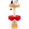 COSTWAY Tiragraffi per Gatti con Letto e Tiragraffi in Sisal, Alto 80 cm