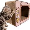 Quorvex Grande Graffiatoio Cartone Per Gatti - 40x22x31cm Grande Casa Graffiatoi Per Gatti | Protezione Per Mobili Da Interni | Interattivi Per Arrampicata Animali Domestici