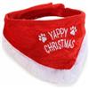 Generico Bandana Natalizia per Cani "Yappy Christmas" - Sciarpa Rossa con Bordo Bianco in Peluche - Accessorio Natalizio Morbido Regolabile cm 50 x 12 H