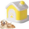 Duuclume Urne funebri per animali domestici fatte a mano, in ceramica, decorativa, a forma di casa commemorativa, per gatti e cani, urna funeraria per piccoli animali (giallo)