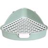 LOVIVER Lettiera per Coniglio con griglia Vasino Triangolare Scatola per Biancheria da Letto angolare Scatola per Toilette Pet Pan per Piccoli, Verde
