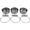Reinscer 3 pezzi tazza di alimentazione in acciaio pappagallo tazza animale gabbia acqua ciotola S