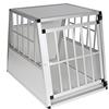 EUGAD Trasportino Cane Auto, Trasportino Cani in Alluminio, Box Trasporto per Cani Media Piccola da Auto, Cuccia Cane Esterno, Kennel per Canette con Chiusura per Viaggio Trasporto 65x85x71cm