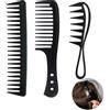 DALAETUS 3 Pezzi Set Pettine Antistatico: Denti di Squalo, Denti Larghi, Dente Grande, Olio Vintage per Salon, Domestico, Varie Acconciature, Per Donne e Uomini (Nero)