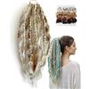 NNBWLMAEE Elastic Dread Ponytail, 26cm Boho Dreadlock Ponytail Extension with Hair Tie, Shell and Charm Details, Lightweight Natural Hand-braided Braids Long Ponytails Dreads for Women Men Festival Daily (A1)