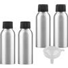 BPZXL 4 Pezzi 100ml Argento Alluminio con Nero Coperchio a Vite in Alluminio Flacone per riempire lozioni, shampoo, saponi per il corpo e trucchi, ecc.
