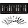 Generic Set di 11 punte per tatuaggi in acciaio inox, miste, rotonde/piatte, 3, 5, 7, 9, 14, RL, 13F, 15F, punte per ugelli per tatuaggi