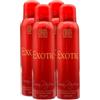 FEI FAN Deodorante Spray EXOTIC, Profumo Deciso e Persistente Con Essenze Molto Varie Che Passano Dal Floreale, Al Fruttato e All'Ambrato 150ml (4 unità)