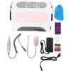 Filfeel Collettore Di Polveri Per Unghie, Salon Kit 3 in 1 Aspiratore Fresa Lampada LED Manicure Pedicure Professionale Nail Art Unghie Estetista, 25.000 Giri, 72W, Lampada UV/LEDs (Rosa)