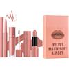 Generic Set di rossetti e labbra opachi, rossetto liquido, 3 penne durevoli per labbra, vellutato