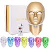 HMLSYZX Maschera per Terapia Della Luce del Viso, Maschera per la Pelle a LED a 7 Colori, per il Ringiovanimento e il Rassodamento Della Pelle di Viso e Collo