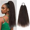 LesafeV Extension a coda di cavallo afro riccia, 50 cm, per donne di colore, soffici, coda di cavallo finta, con fascia elastica, capelli sintetici lunghi (4#)