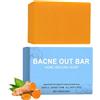Generico Bacne out Bar - 2026: nuovo sapone detergente per l'acne corporea, saponetta per la pulizia profonda dei pori con curcuma, vitamina C e alfa-arbutina, trattamento naturale contro l'acne corporea