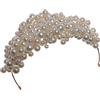PACKOVE Corona Vintage Intrecciata a Mano con Perline, Corona Nuziale Bianca in Ferro e ABS, per Sposa e Invitata, per Matrimonio e Prom