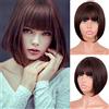 Remanbo Topper per capelli da 10 con frangia per donne con capelli diradati Topper per capelli stile bob sintetico Posticci per parrucche, marrone scuro