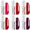 Generic Yoshi - Smalto ibrido per unghie Yoshi spiaggia, collezione Love & Holly Holiday - 6 colori, 6 ml, rosso e viola con finitura classica e glitterata
