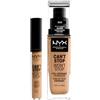 NYX Professional Makeup Can't Stop Won't Stop Correttore Tonalità 11 Beige Liquido Multiuso 3,5ml + Fondotinta Tonalità 11 Beige Liquido Waterproof Lunga Tenuta 24h 30ml - Set da 2