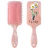 Youdian Spazzola per capelli personalizzata da donna con nome personalizzato e fiore di nascita, per mamma, nonna, amica, sorella (rosa)