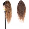 Ser Mulher Extension Coda Di Cavallo ELENA con Pinza Capelli Ricci 70 cm. Aspetto Naturale (T2-27 Light Brown Degradee)