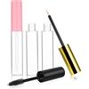 DEARMAMY Set da 3 Tubetti Vuoti per Cosmetici 10 Ml con Scovolino Morbido Contenitori Trasparenti per Eyeliner Mascara e Lucidalabbra Chiusura Ermetica per Trucco Fai da Te e Viaggi