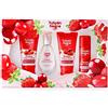 TULIPAN NEGRO Tulipano Nero - Fragola e Ciliegia, Confezione regalo Unisex, Colonia 50 ml + Lozione Corpo 75 ml + Gel da Bagno 75 ml + Deodorante Spray 50 ml, Fragranza Dolce e Fresca a Lunga Durata