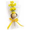 OTHERWISETRIVIAL Idea Regalo Pasqua - Festa della Mamma - Ramo di Mimosa Artificiale 18cm con Cioccolatino Rocher 12,5 gr - Confezione Regalo Elegante con Fiocco Giallo