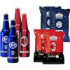 Bombeer PARTITA MILA.N VS INTE.R 4 Bottiglie da 33cl + 4 Patatine da 25gr - 2 Bottiglie e 2 Patatine per Squadra - Birra Originale By Christian Vieri - Puro Malto Bottiglie di Vetro - Made in Italy