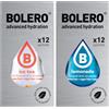 Generico SET 24 BOLERO bustine da 3 grammi 12 Ice Tea Peach Pesca + 12 Lemonade Limonata Preparato istantaneo per Bevande con Stevia e Vitamina C e Senza Zucchero