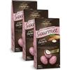 CAIYA 3X Crispo Ovetti Confettati Gourmet Cioccolato Fondente al gusto Mandorla 150g
