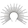 predolo Corona Sole Aureola Diadema Ornamento per La Testa Oggetto di Scena Realizzato in Materiale Leggero PP Adatto per Cosplay E Spettacoli Teatrali, Nero