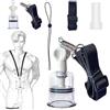 Generico Kit estensore for pene uomo - Set 3 in 1 for allungare il pene con pompa in silicone e cinghie collo e gambe | Giocattoli sessuali adulti esercizi di allungamento maschile (nero)