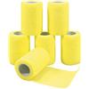 Nutoko 6 Rotoli Benda Elastica Bendaggio Adesiva Coesiva Benda Nastro Elastico Autoadesivo Salvapelle Sport Nastro Bendaggio Sportivo per Mani, Piedi, Ginocchia, Braccia 7.5cm x 4.5m (Giallo)