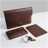 Benfan Custodia in pelle PU per laptop da 13", compatibile con MacBook Air M3 M2 13", MacBook Pro M2 13, Surface Pro, Dell XPS 13 con custodia, tappetino per mouse e organizer per cavi, marrone scuro