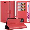 Cadorabo Custodia Libro per Apple iPhone 12 / iPhone 12 Pro (6,1 Zoll) in ROSSO CARMINIO - con Vani di Carte, Funzione Stand e Chiusura Magnetica - Portafoglio Cover Case Wallet Book Etui Protezione